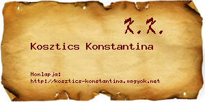 Kosztics Konstantina névjegykártya
